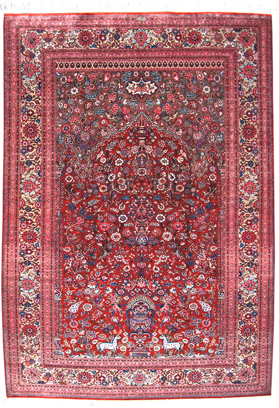 ペルシャ絨毯ジャムシディ--コム産137×199--【ペルシャ絨毯.com】