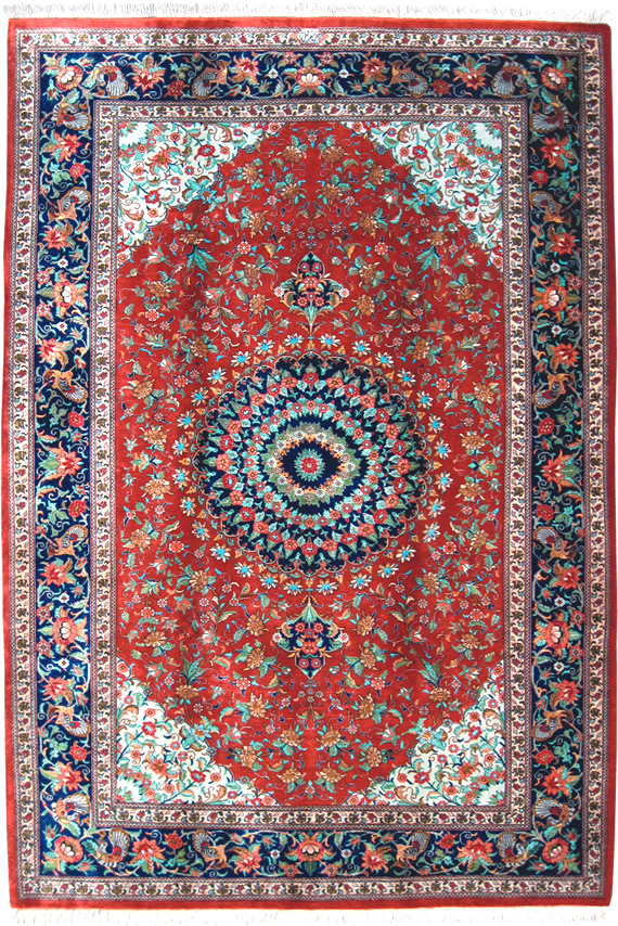 ペルシャ絨毯シャリフィ--コム産129×192--【ペルシャ絨毯.com】