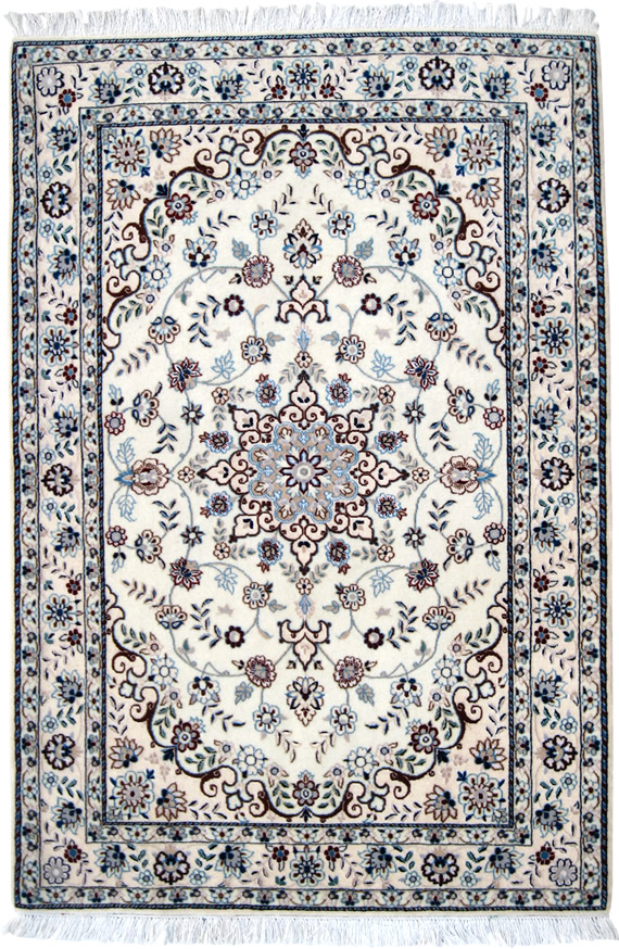 ペルシャ絨毯--ナイン産86×130--【ペルシャ絨毯.com】