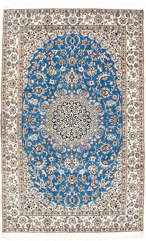 ペルシャ絨毯--ナイン産154×248--【ペルシャ絨毯.com】