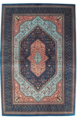ペルシャ絨毯ミルメーディ--コム産134×206--【ペルシャ絨毯.com】
